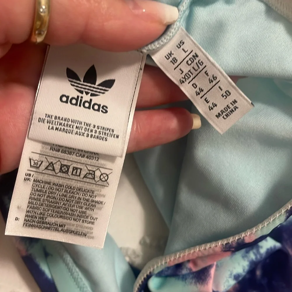 Adidas Multicolor Bandeau swim suit Top only tie dye new - Picture 2 of 5